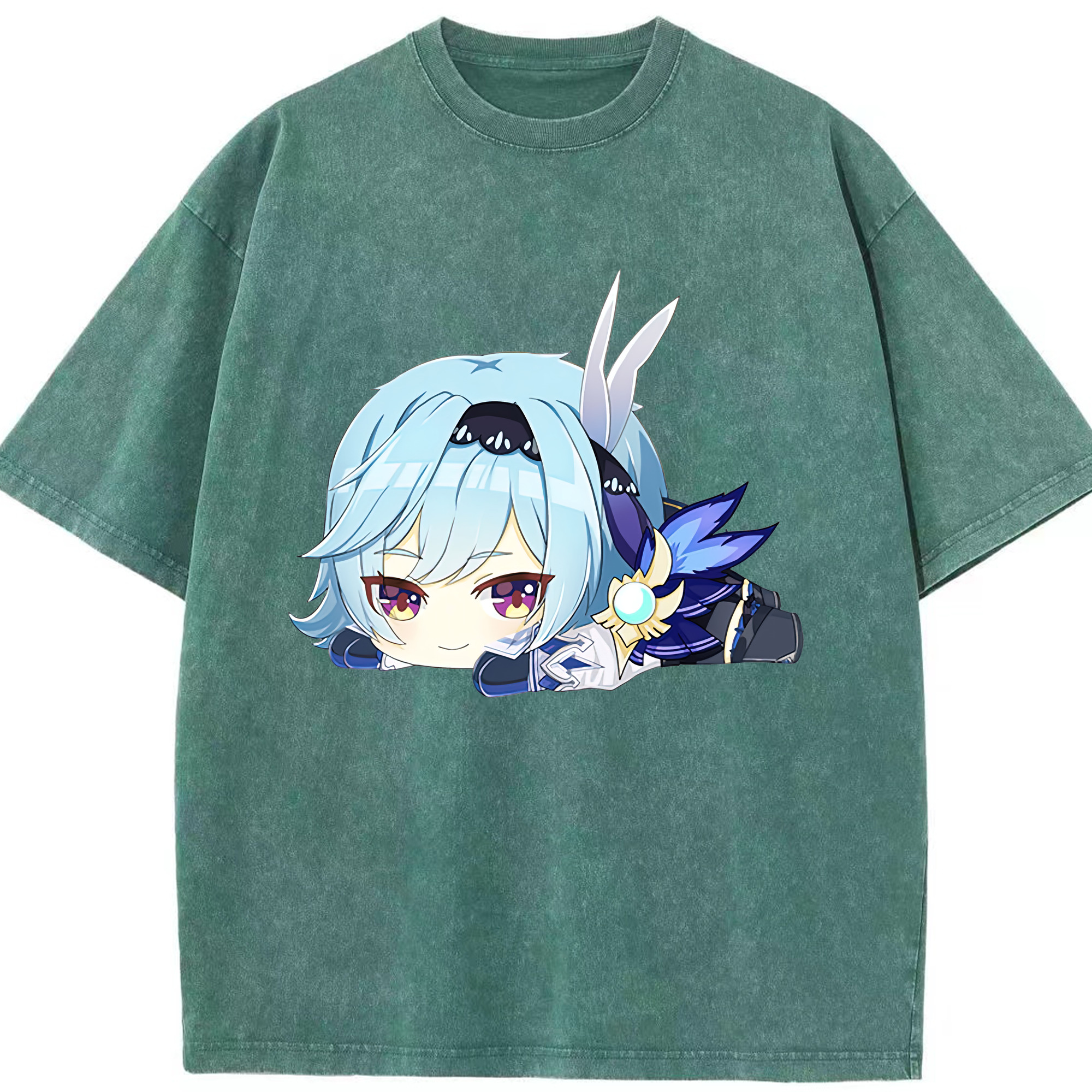げんし神 优菈 ゆうら genshin Yūra 綿100% ヴィンテージ風 半袖Tシャツ（フロントプリント）